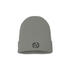 Light gray beanie with a black embroidered Cancer zodiac symbol on a white background