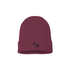 Burgundy beanie with an embroidered black Capricorn symbol
